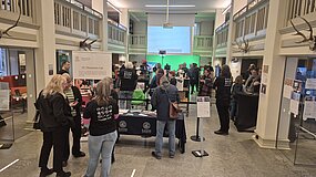 people gathered at mini-expo