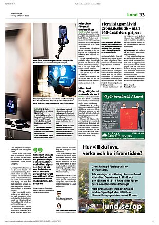 jpeg with the article in sydsvenskan